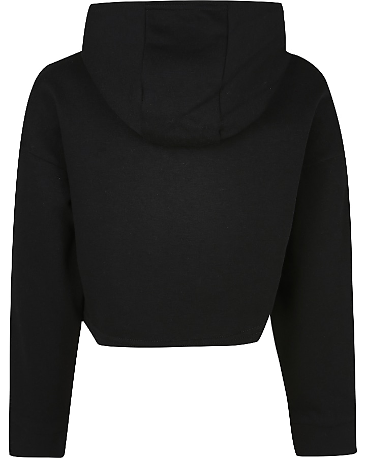 Girls black ELLE long sleeve hoodie