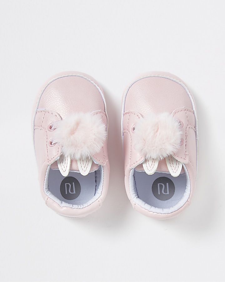 Baby Pink bunny pom pom sneakers