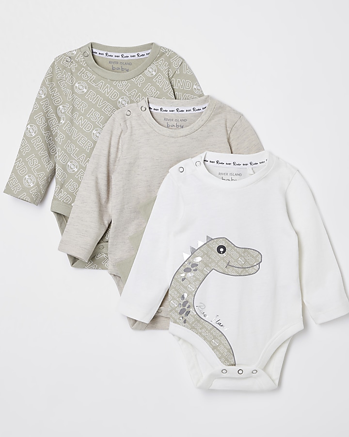 Baby green dino baby grows 3 pack
