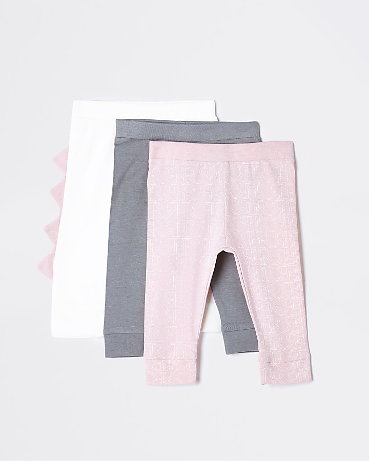Baby pink dino leggings 3 pack