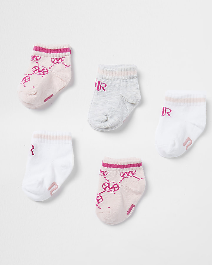Baby pink RI socks 5 pack