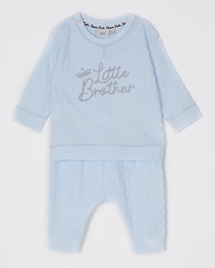 Baby blue 'little brother' hat set