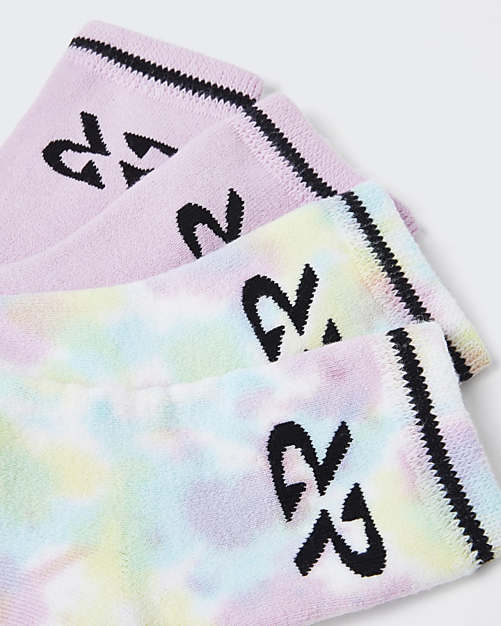 Mini girls pink tie dye socks 2 pack