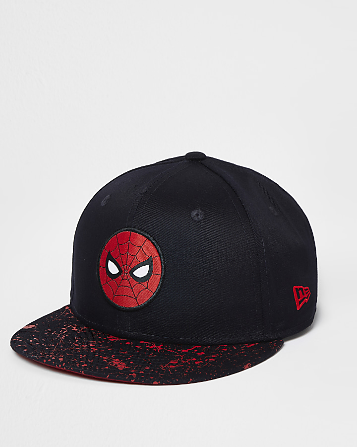 Mini boys navy New Era Spiderman hat