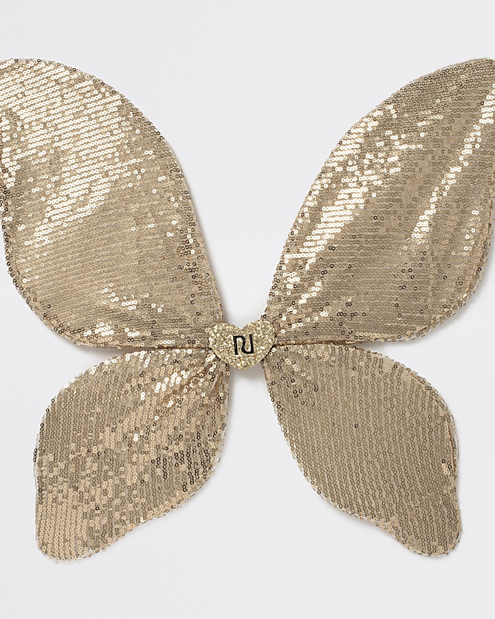Girls gold sequin butterfly wings