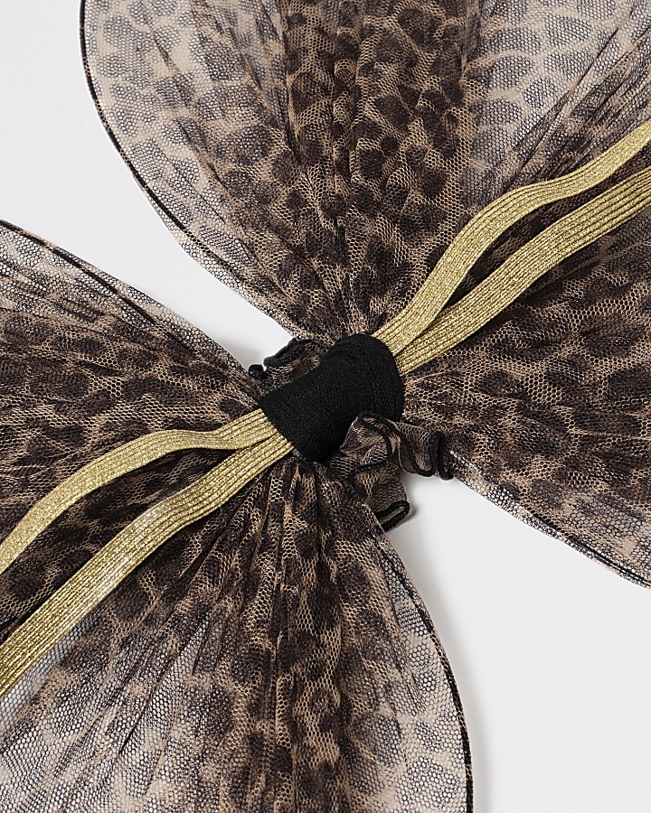 Girls brown leopard print butterfly wings