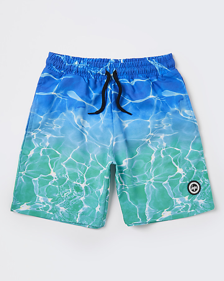 Boys Hype turquoise pool fade shorts