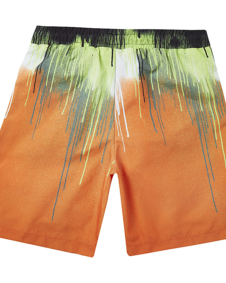Boys Hype orange slime drip shorts