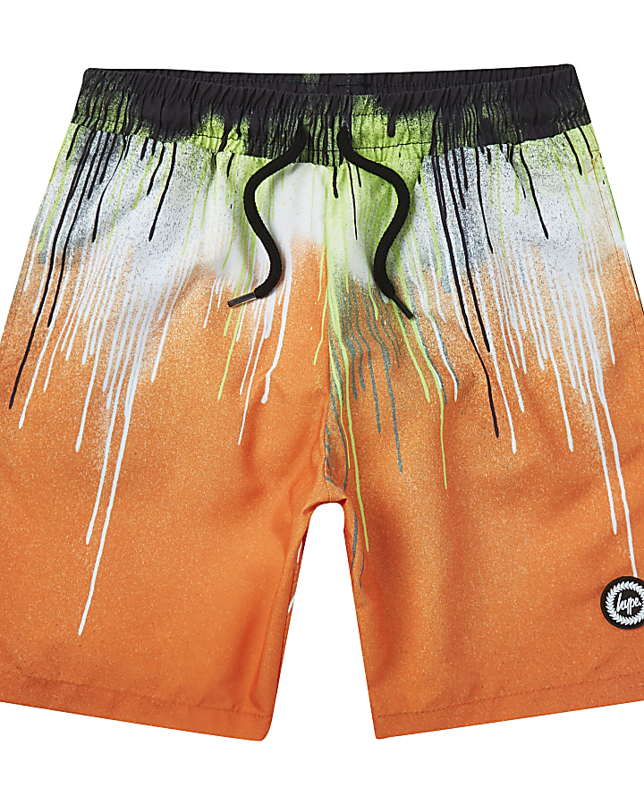 Boys Hype orange slime drip shorts