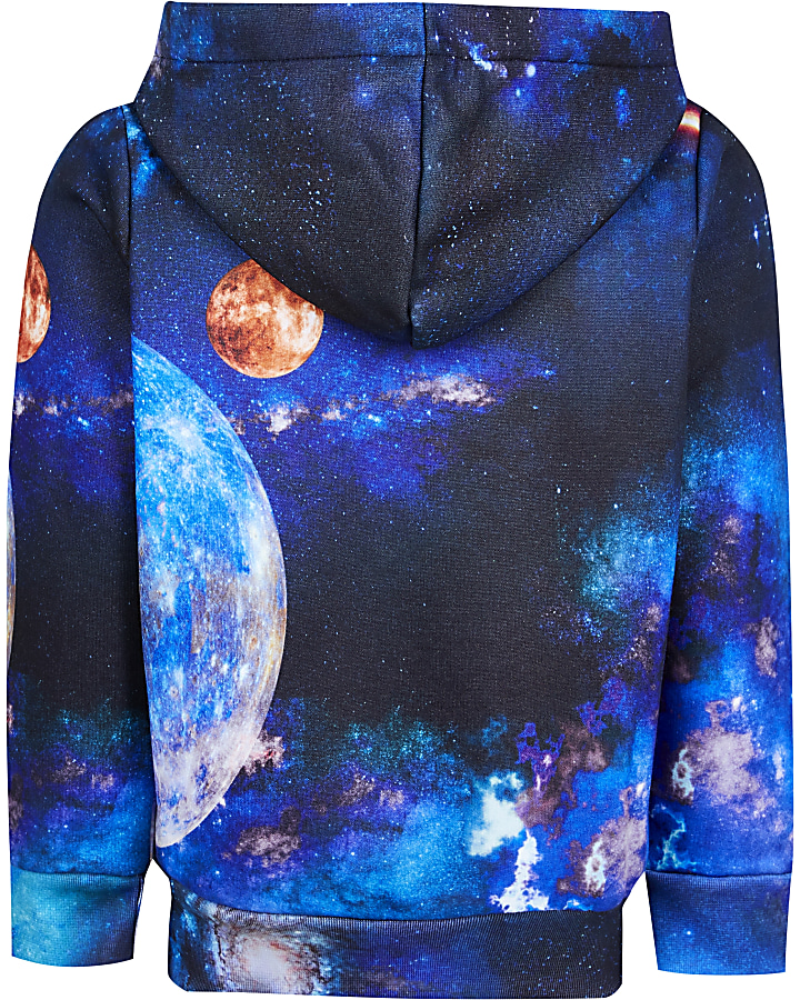 Boys Hype black space print hoodie