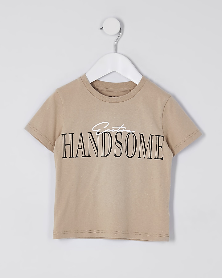 Mini boys stone 'Extra handsome' t-shirt