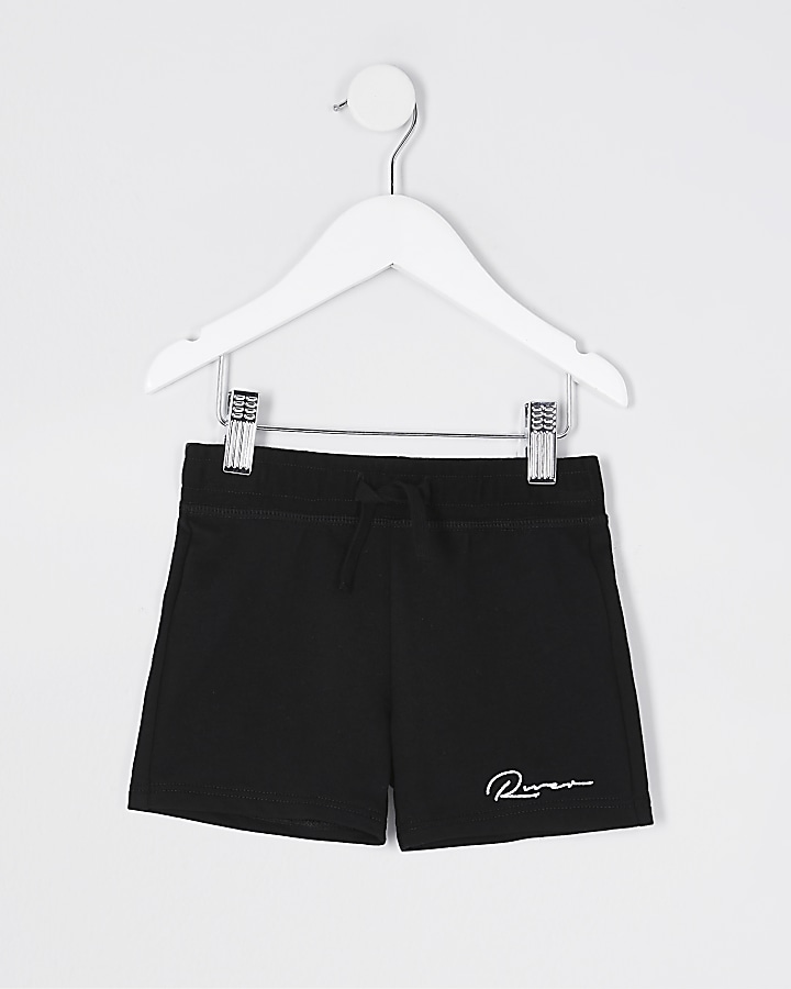 Mini boys black 'River' shorts