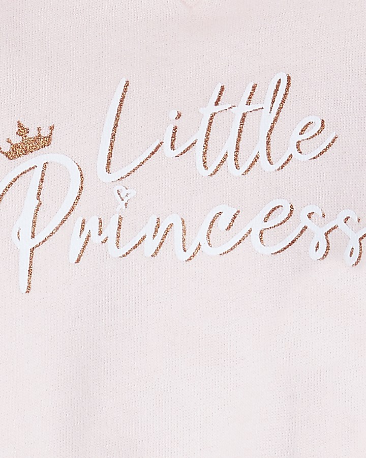 Baby pink princess hooded bodysuit outfit