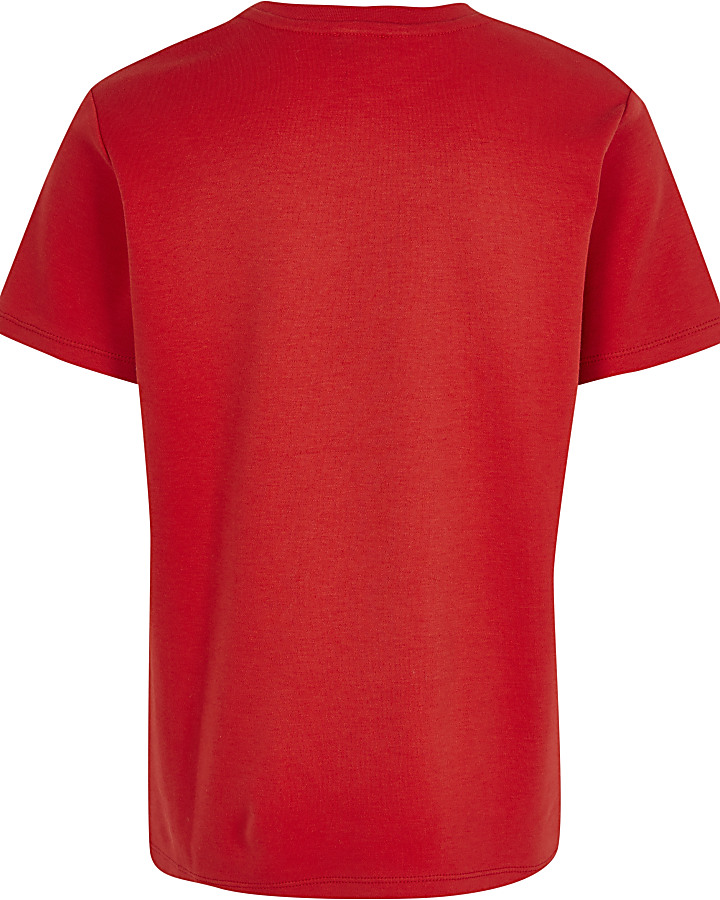 Boys red embellished t-shirt