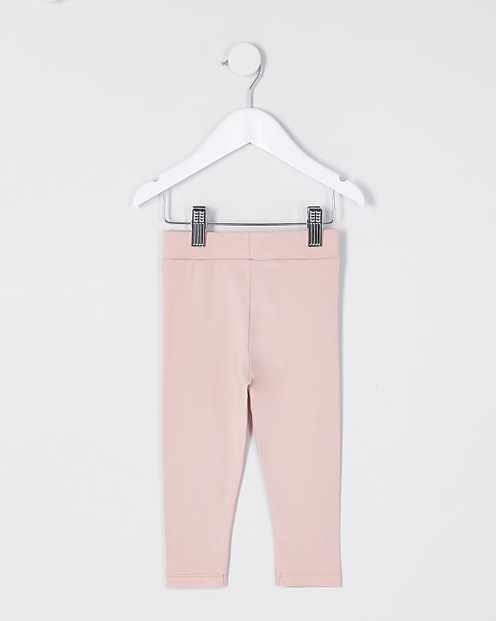 Mini girls pink 'Sassy' leggings