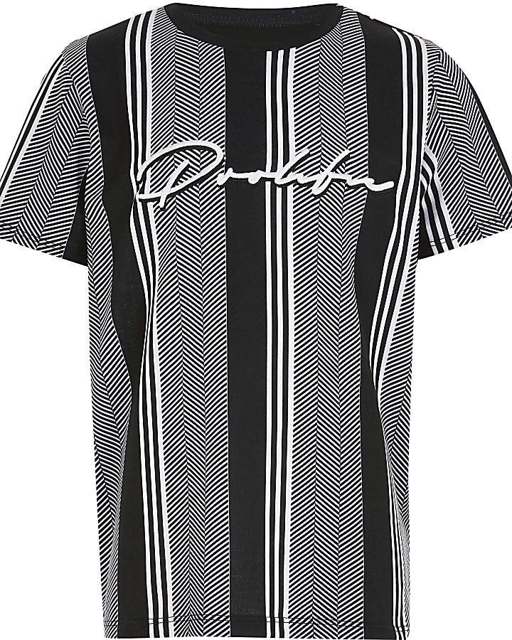 Boys black Prolific stripe t-shirt