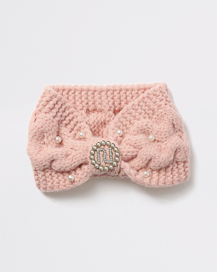 Girls pink knitted bandeau