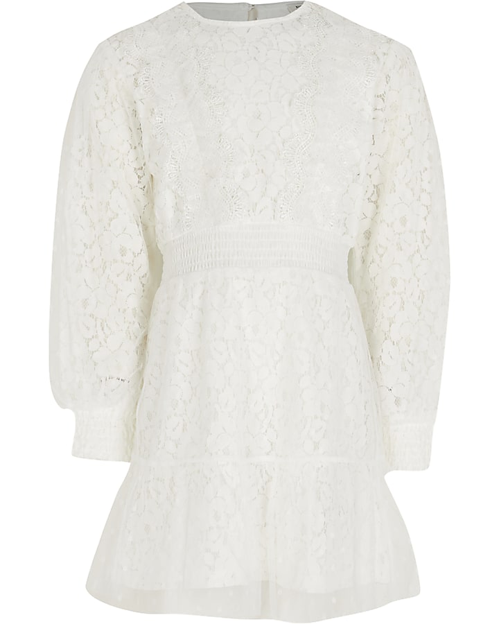 White lace victoriana dress
