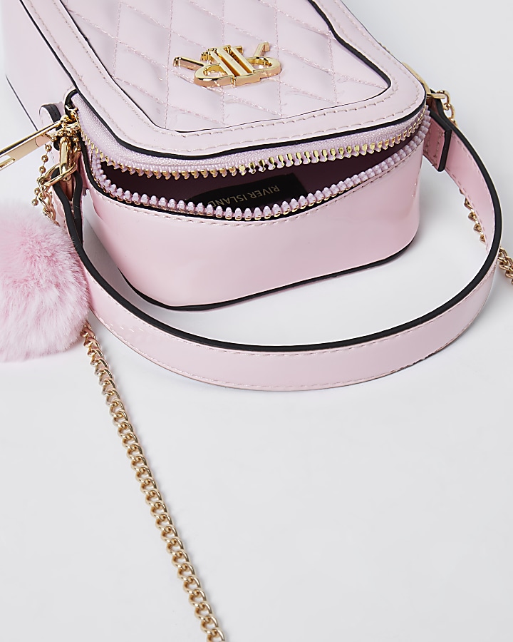Pink RI quilted cross body bag