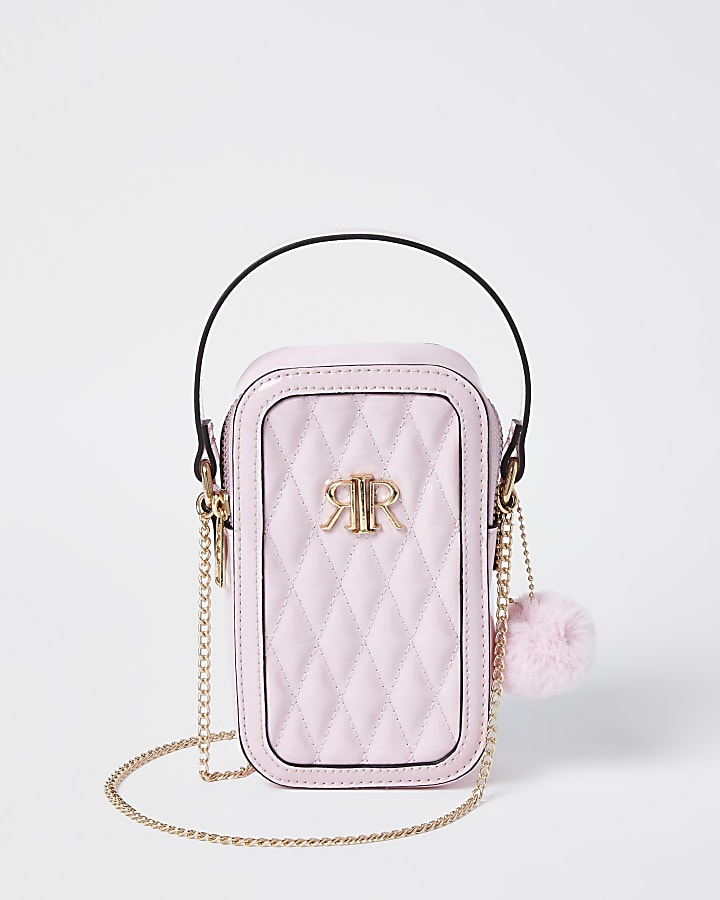 Pink RI quilted cross body bag