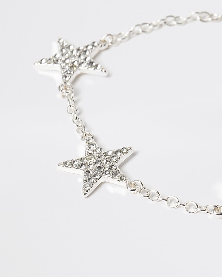Girls silver tone star bracelet