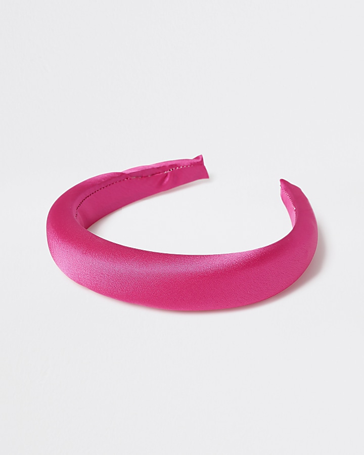Girls pink puff headband