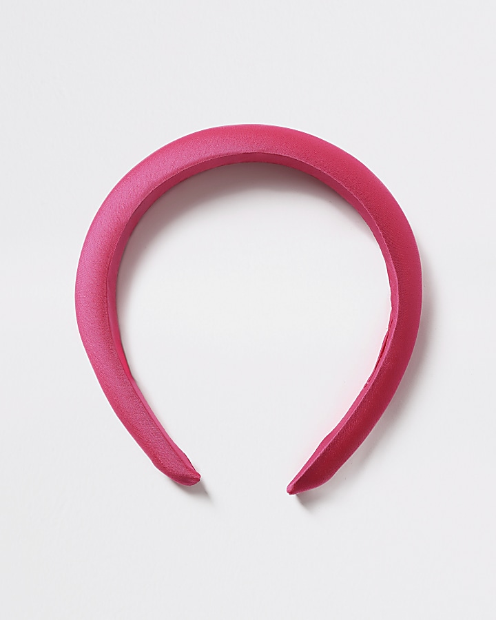 Girls pink puff headband