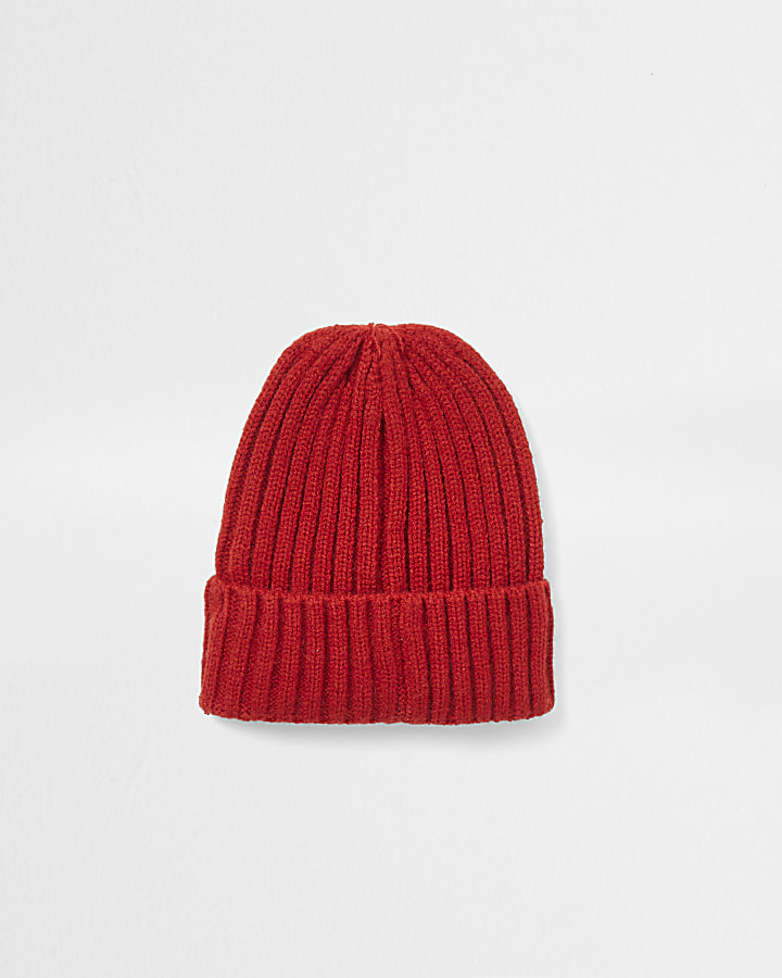Mini boys red Prolific beanie hat