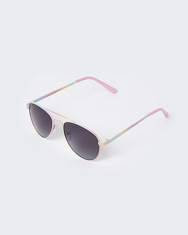 Girls rainbow aviator sunglasses