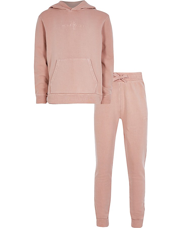 Boys pink 'Maison Riviera' hoodie outfit