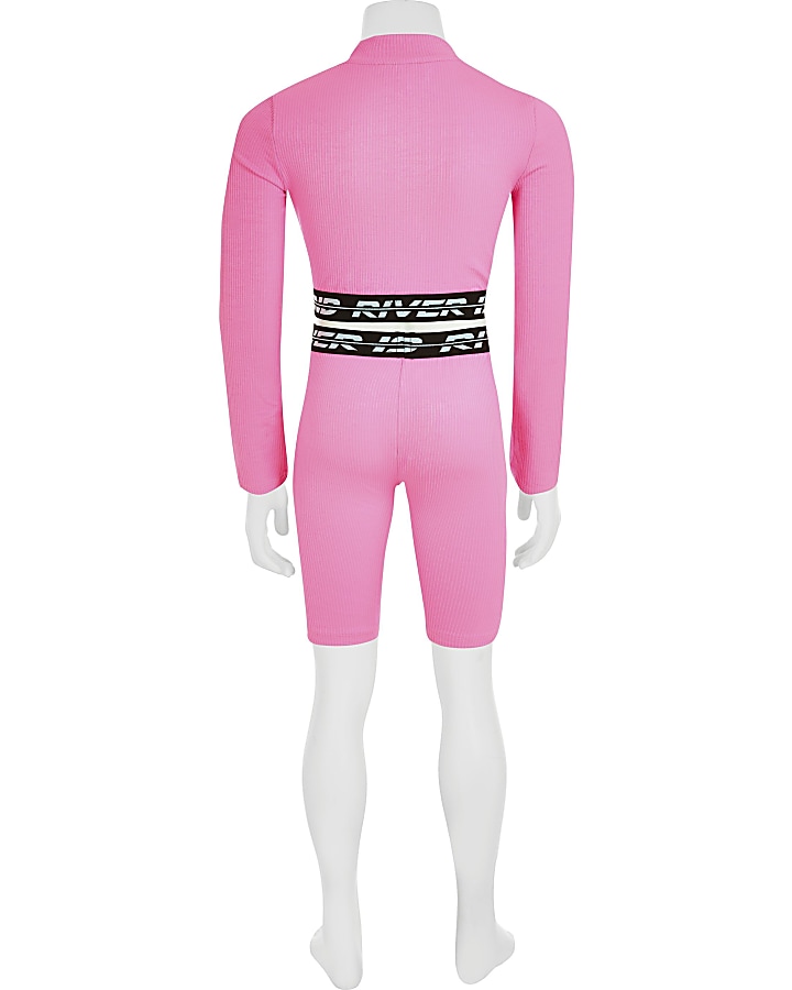 Age 13+ girls pink RI Active crop top outfit