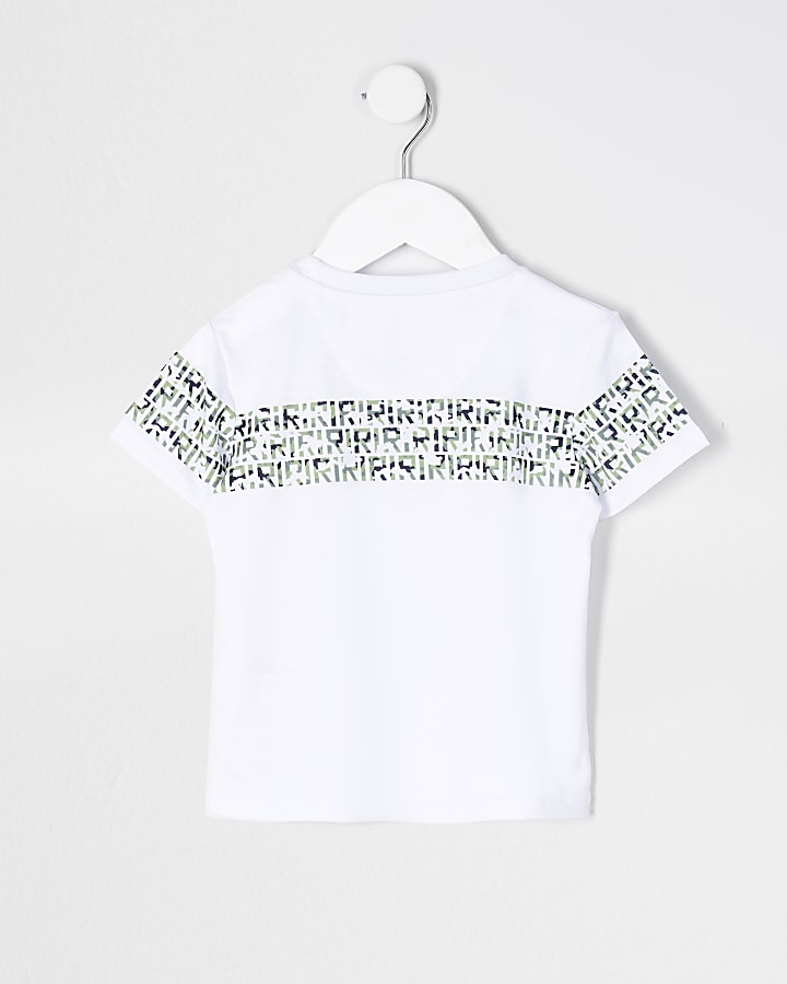 Mini boys white RI camo print t-shirt