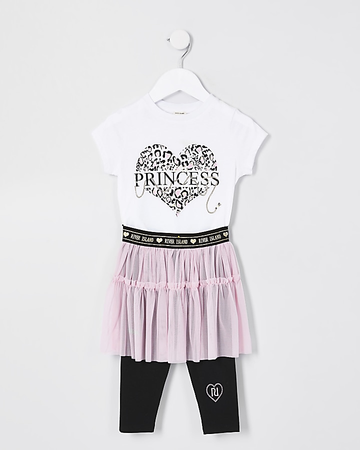 Mini girls white 'Princess' tutu outfit