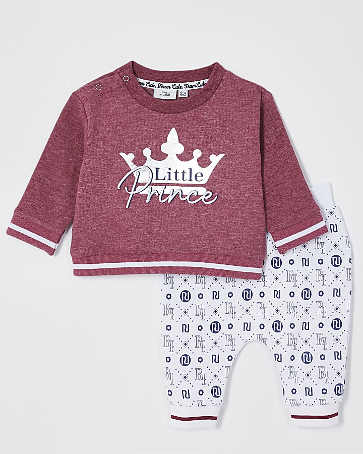 Baby red 'Little prince' sweatshirt outfit