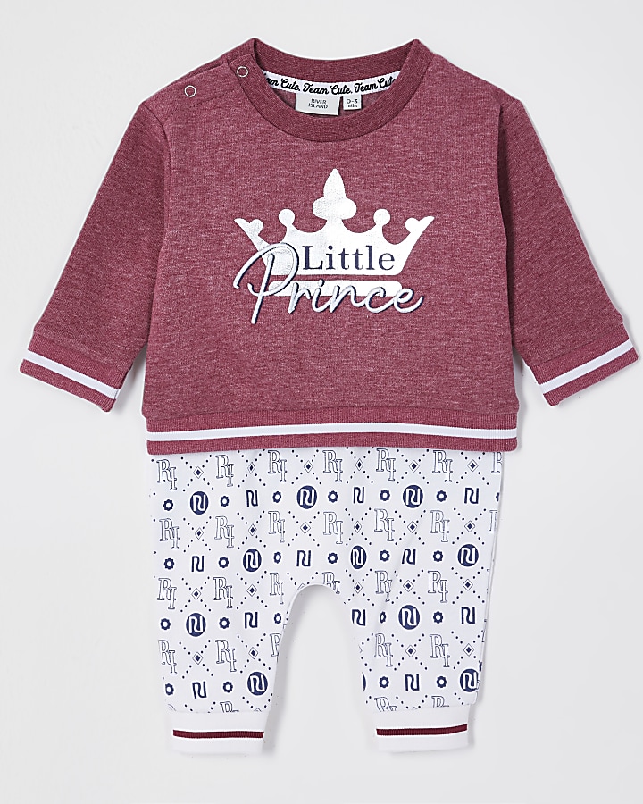 Baby red 'Little prince' sweatshirt outfit