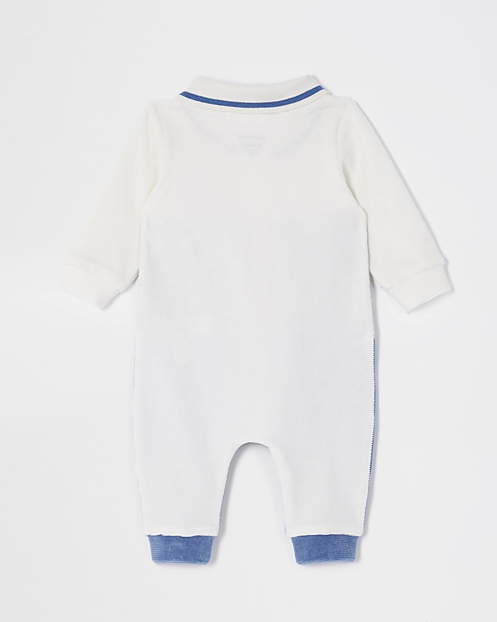 Baby blue colour blocked baby grow