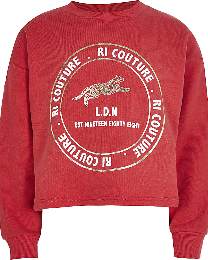 Girls red RI 'Couture' sweatshirt