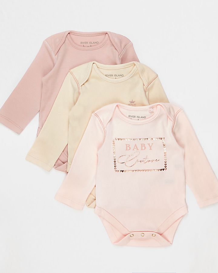 Baby pink bodysuits 3 pack