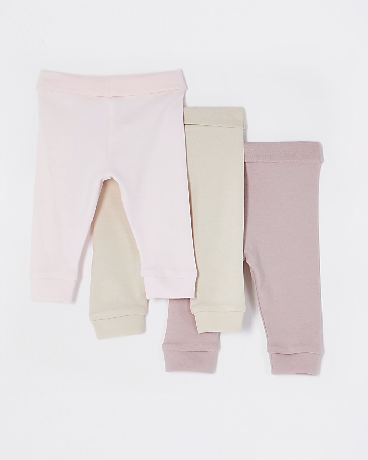 Baby pink leggings 3 pack