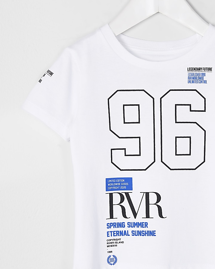Mini boys white 96 RVR print t-shirt