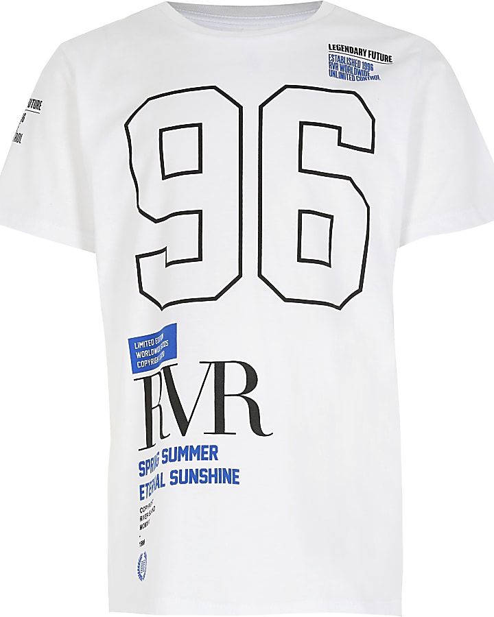 Boys white RVR print t-shirt