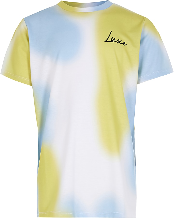 Boys blue tie dye 'Luxe' t-shirt