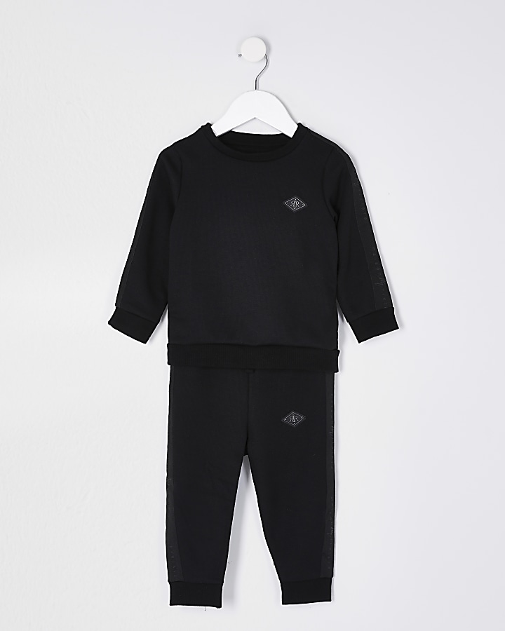 Mini Boys Black sweat and jogger outfit