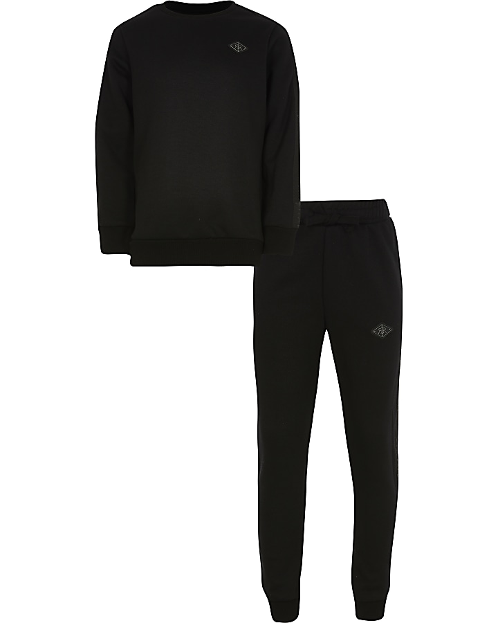 Boys black sweat and jogger outfit