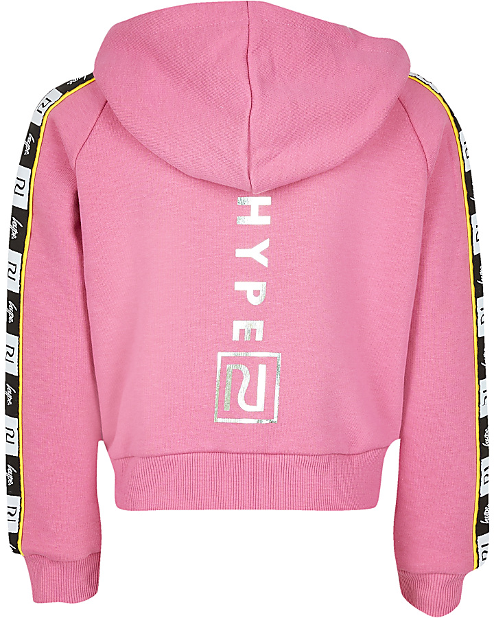 Girls RI x Hype pink side tape hoodie