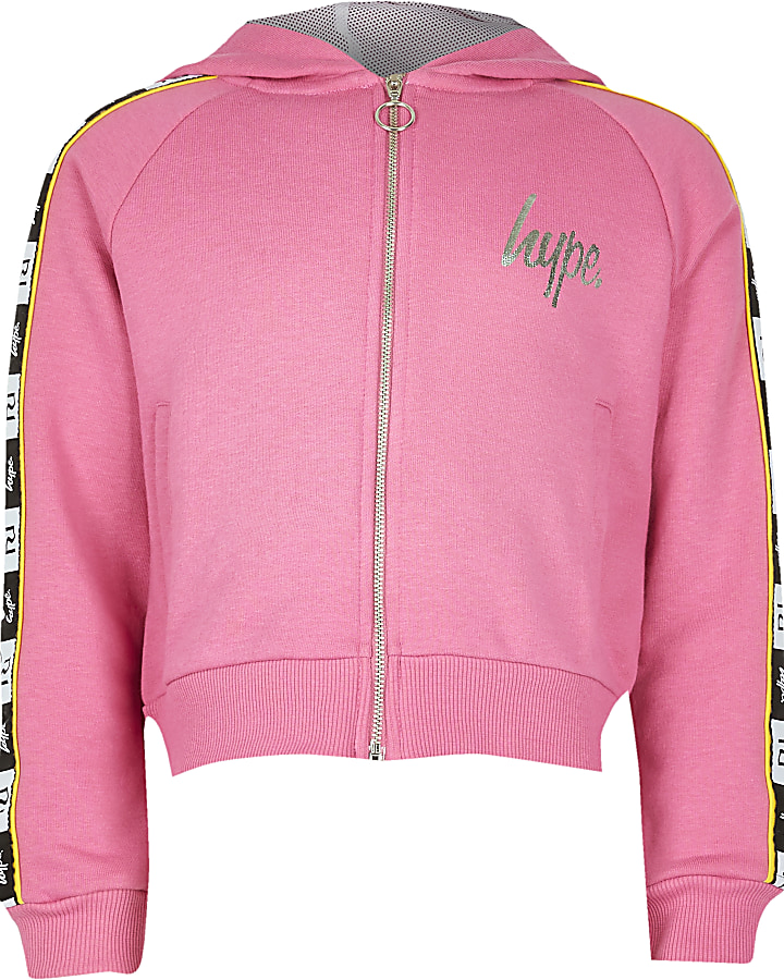 Girls RI x Hype pink side tape hoodie