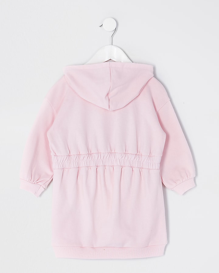 Mini girls pink 'Couture' hoodie dress