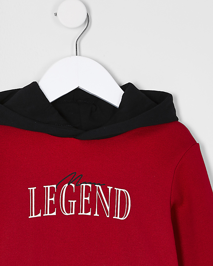 Mini boys red 'Legend' hoodie