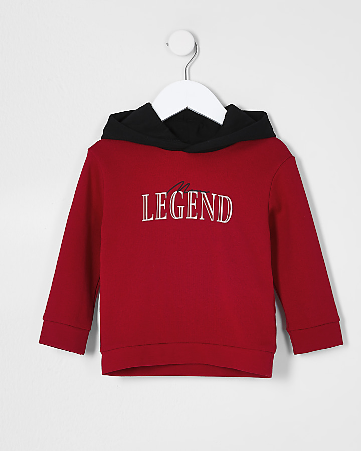Mini boys red 'Legend' hoodie