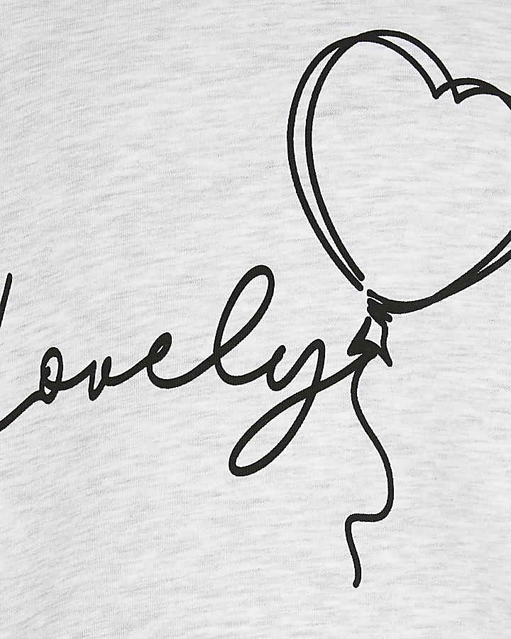 Girl grey 'Lovely' hoodie